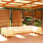 Preview: ARDEBO.de - 10-tlg. Garten-Lounge-Set mit Creme Kissen Kiefernholz