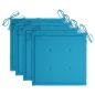 Preview: Gartenst?hle 4 Stk. mit Blauen Kissen Massivholz Teak