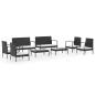 Preview: 8-tlg. Garten-Lounge-Set mit Auflagen Poly Rattan Schwarz