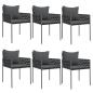 Preview: Gartenst?hle mit Kissen 6 Stk. Schwarz 54x61x83 cm Poly Rattan