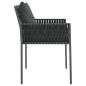 Preview: Gartenst?hle mit Kissen 6 Stk. Schwarz 54x61x83 cm Poly Rattan