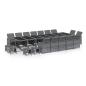 Preview: 19-tlg. Garten-Essgruppe mit Kissen Poly Rattan Grau