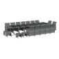 Preview: 19-tlg. Garten-Essgruppe mit Kissen Poly Rattan Grau