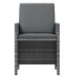 Preview: 19-tlg. Garten-Essgruppe mit Kissen Poly Rattan Grau