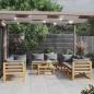 Preview: ARDEBO.de - 9-tlg. Garten-Lounge-Set mit Auflagen Massivholz Akazie