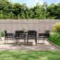 Preview: ARDEBO.de - Gartenstühle mit Kissen 6 Stk. Schwarz 54x60,5x83,5 cm