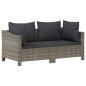 Preview: 5-tlg. Garten-Lounge-Set mit Kissen Grau Poly Rattan