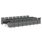Preview: 17-tlg. Garten-Essgruppe mit Kissen Grau Poly Rattan