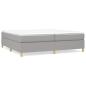 Preview: Boxspringbett mit Matratze Hellgrau 200x200 cm Stoff