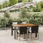 Preview: ARDEBO.de - 5-tlg. Garten-Essgruppe mit Kissen Schwarz Poly Rattan