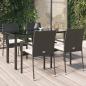 Preview: ARDEBO.de - 5-tlg. Garten-Essgruppe mit Kissen Schwarz Poly Rattan