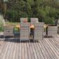 Preview: ARDEBO.de - 7-tlg. Garten-Essgruppe Poly Rattan Grau
