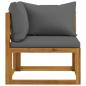 Preview: 5-tlg. Garten-Lounge-Set mit Auflagen Massivholz Akazie