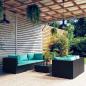 Preview: ARDEBO.de - 6-tlg. Garten-Lounge-Set mit Kissen Poly Rattan Schwarz