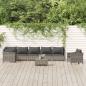 Preview: ARDEBO.de - 8-tlg. Garten-Lounge-Set mit Kissen Grau Poly Rattan