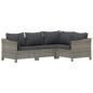 Preview: 8-tlg. Garten-Lounge-Set mit Kissen Grau Poly Rattan