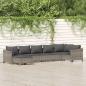 Preview: ARDEBO.de - 7-tlg. Garten-Lounge-Set mit Kissen Grau Poly Rattan