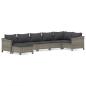 Preview: 7-tlg. Garten-Lounge-Set mit Kissen Grau Poly Rattan
