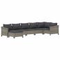 Preview: 7-tlg. Garten-Lounge-Set mit Kissen Grau Poly Rattan