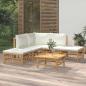 Preview: ARDEBO.de - 6-tlg. Garten-Lounge-Set mit Cremewei?en Kissen Bambus