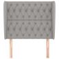 Preview: Kopfteil mit Ohren Hellgrau 103x23x118/128 cm Stoff