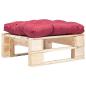 Preview: ARDEBO.de - Garten-Palettenhocker mit Kissen in Rot Holz Natur