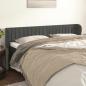 Preview: ARDEBO.de - Kopfteil mit Ohren Dunkelgrau 163x23x78/88 cm Samt
