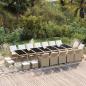 Preview: ARDEBO.de - 19-tlg. Garten-Essgruppe mit Kissen Poly Rattan Beige