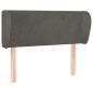 Preview: Kopfteil mit Ohren Dunkelgrau 93x23x78/88 cm Samt