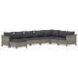 Preview: 8-tlg. Garten-Lounge-Set mit Kissen Grau Poly Rattan
