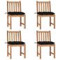 Preview: ARDEBO.de - Gartenst?hle 4 Stk. mit Kissen Massivholz Teak