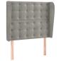 Preview: Kopfteil mit Ohren Hellgrau 83x23x118/128 cm Samt