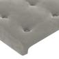 Preview: Kopfteil mit Ohren Hellgrau 83x23x118/128 cm Samt