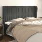 Preview: ARDEBO.de - Kopfteil mit Ohren Dunkelgrau 163x23x118/128 cm Samt