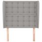 Preview: Kopfteil mit Ohren Hellgrau 93x23x118/128 cm Stoff