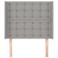 Preview: Kopfteil mit Ohren Hellgrau 93x16x118/128 cm Stoff