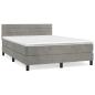 Preview: Boxspringbett mit Matratze Hellgrau 140x200 cm Samt