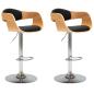 Preview: Barhocker 2 Stk. Schwarz Bugholz und Kunstleder