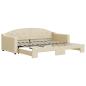 Preview: Tagesbett Ausziehbar Creme 90x200 cm Stoff