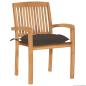 Preview: Gartenst?hle 2 Stk. mit Taupe Kissen Massivholz Teak