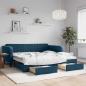 Preview: ARDEBO.de - Tagesbett Ausziehbar mit Schubladen Blau 100x200 cm Samt