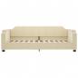 Preview: Tagesbett Ausziehbar mit Schubladen Creme 100x200 cm Stoff