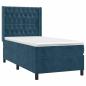 Preview: Boxspringbett mit Matratze Dunkelblau 80x200 cm Samt