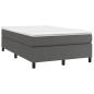 Preview: Boxspringbett mit Matratze Grau 120x200 cm Kunstleder