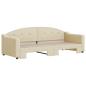 Preview: Tagesbett Ausziehbar Creme 80x200 cm Stoff
