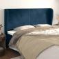 Preview: ARDEBO.de - Kopfteil mit Ohren Dunkelblau 203x23x118/128 cm Samt