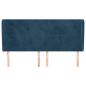 Preview: Kopfteil mit Ohren Dunkelblau 203x23x118/128 cm Samt