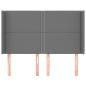 Preview: Kopfteil mit Ohren Dunkelgrau 147x16x118/128 cm Stoff