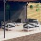 Preview: ARDEBO.de - 8-tlg. Garten-Lounge-Set mit Anthrazit Kissen Kiefernholz