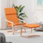 Preview: ARDEBO.de - Relaxsessel mit Hocker Dunkelgelb Stoff